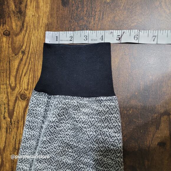 Green Tea Joggers XL Terry Knit High Rise Black White Stretch Athleisure Active - Picture 9 of 10